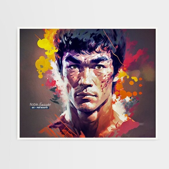 Bruce Lee Portrait Wall Art Martial Arts Watercolor Oil‎ Painting Poster - Picture 7 of 7